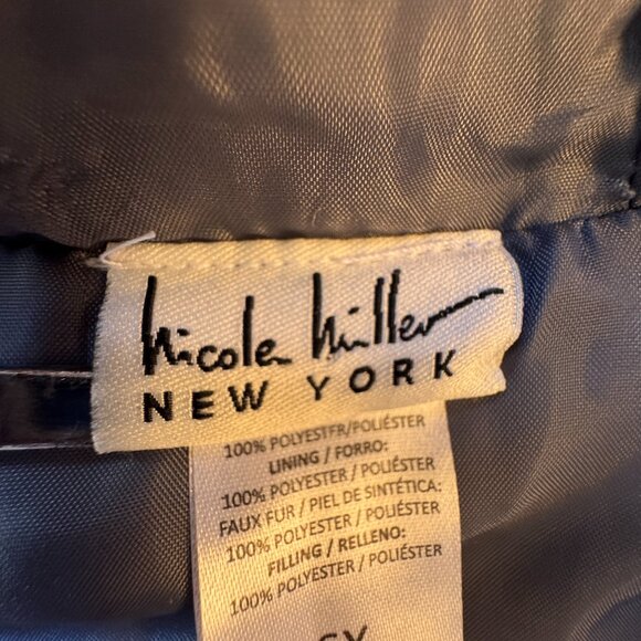 Nicole Miller Girls Puffer Vest Size 6X Gray Pink Faux Fur Trimmed Hood Cozy - Picture 7 of 9